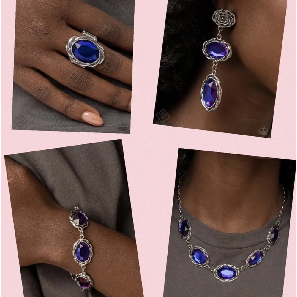 Paparazzi Purple/blue Oil Spill Fashion fix 4-piece Set